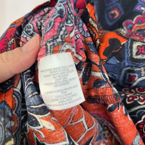 Jones New York 100% Cotton Dark Maximalist Print Button Down Shirt Size Small - Picture 7 of 8